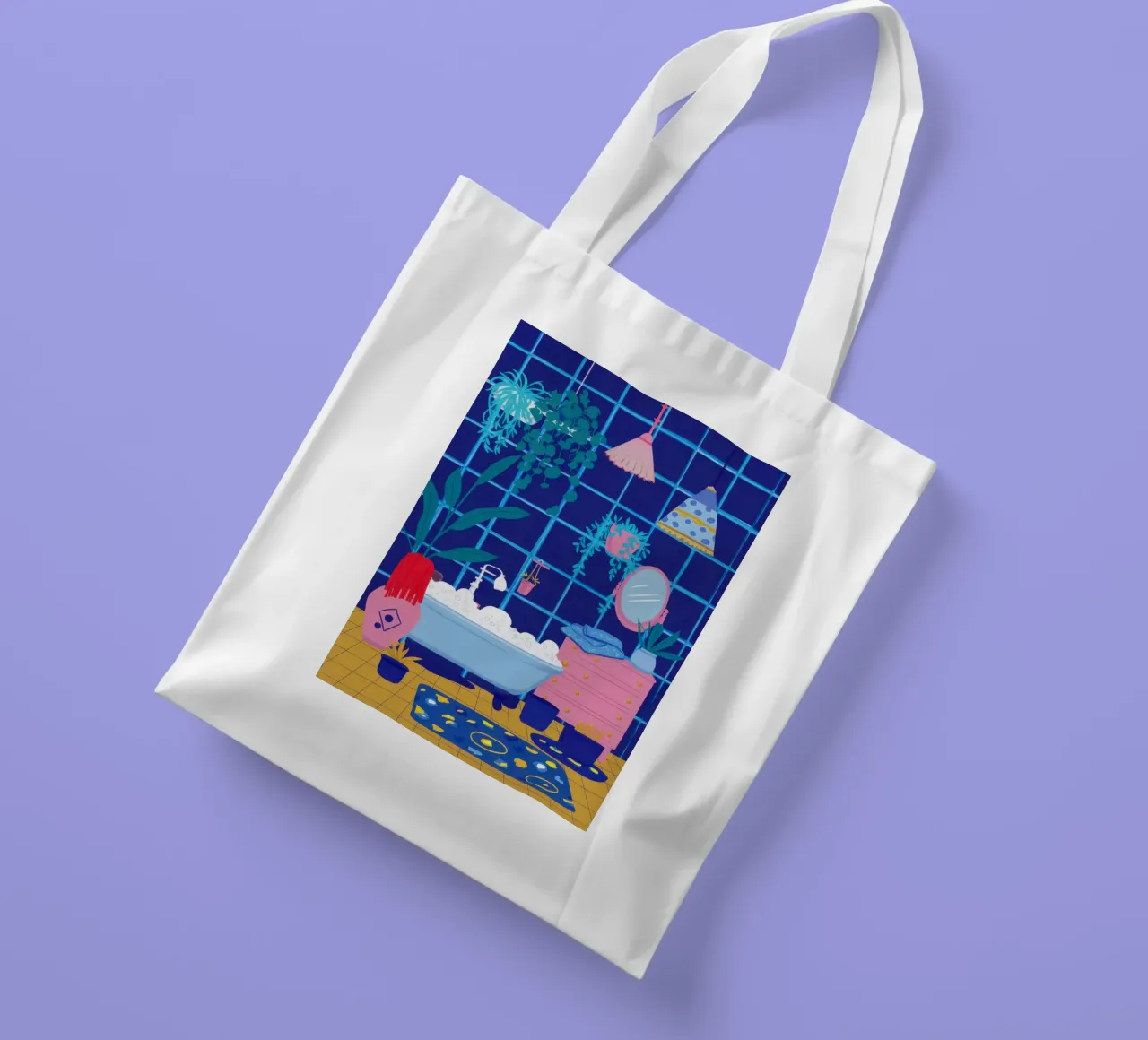 Santuario in piastrelle blu borsa in juta da Ink Pulse