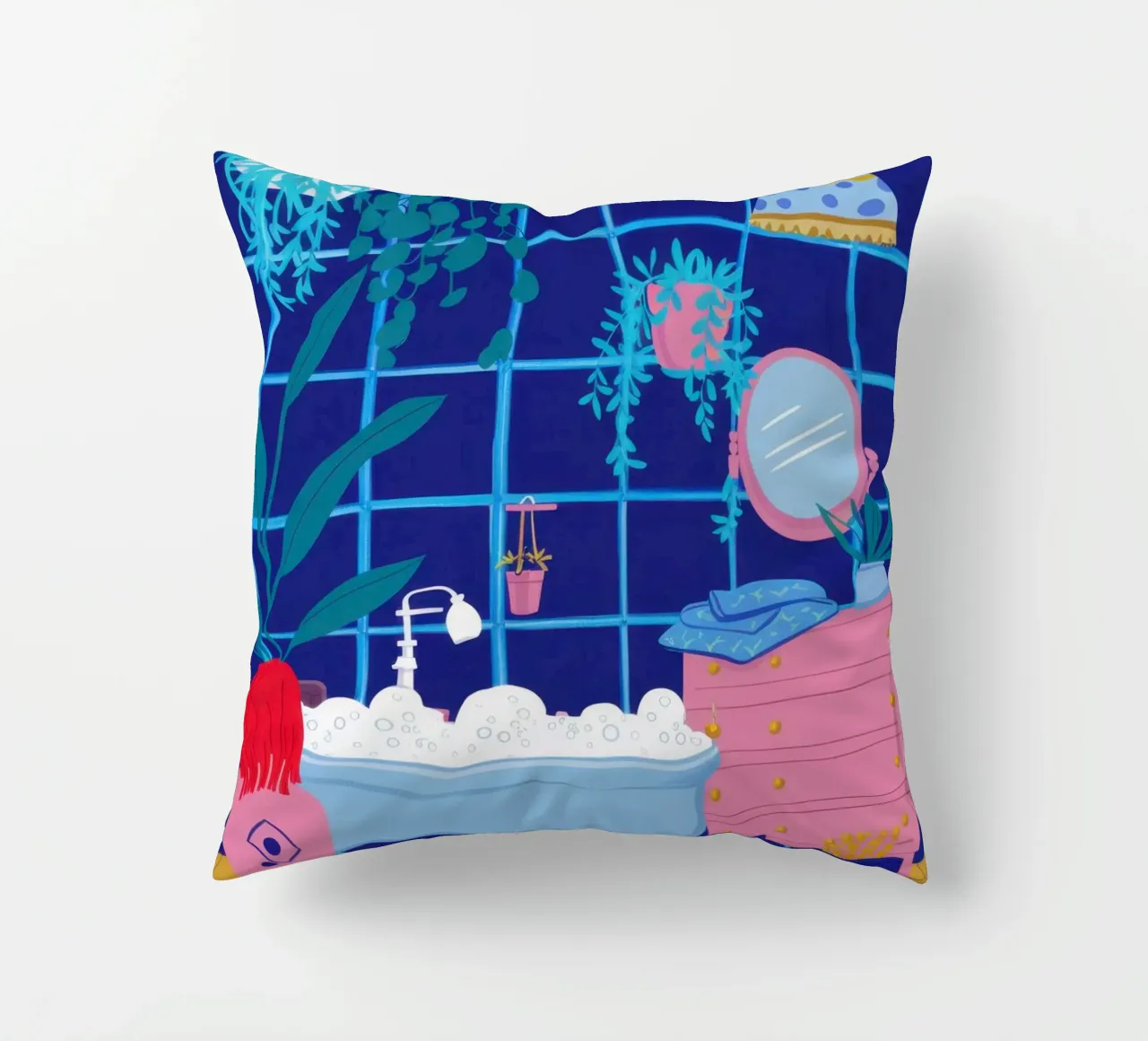 Santuario in piastrelle blu cuscino da Ink Pulse