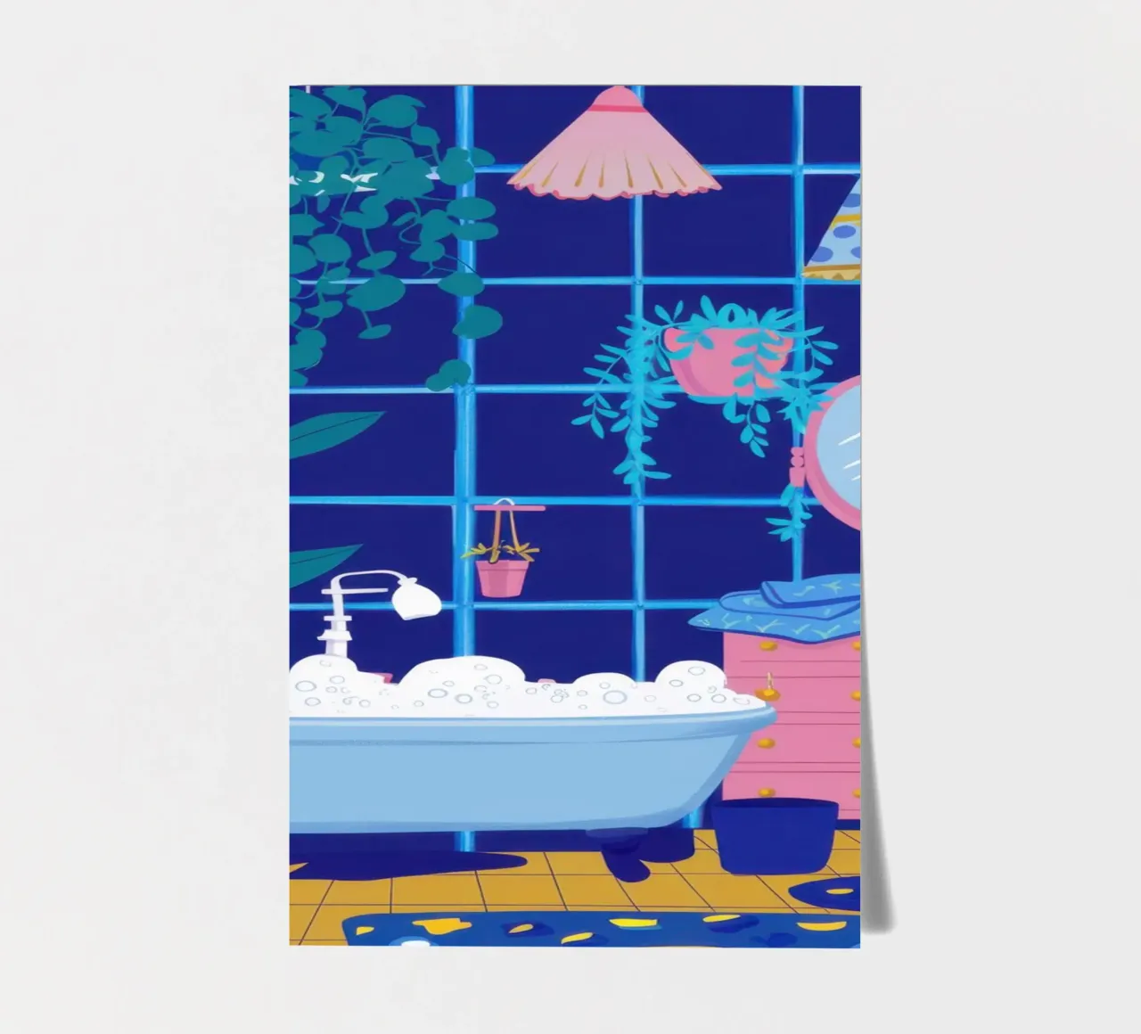 Sanctuary in Blue Tiles sticker sheet by Ink Pulse