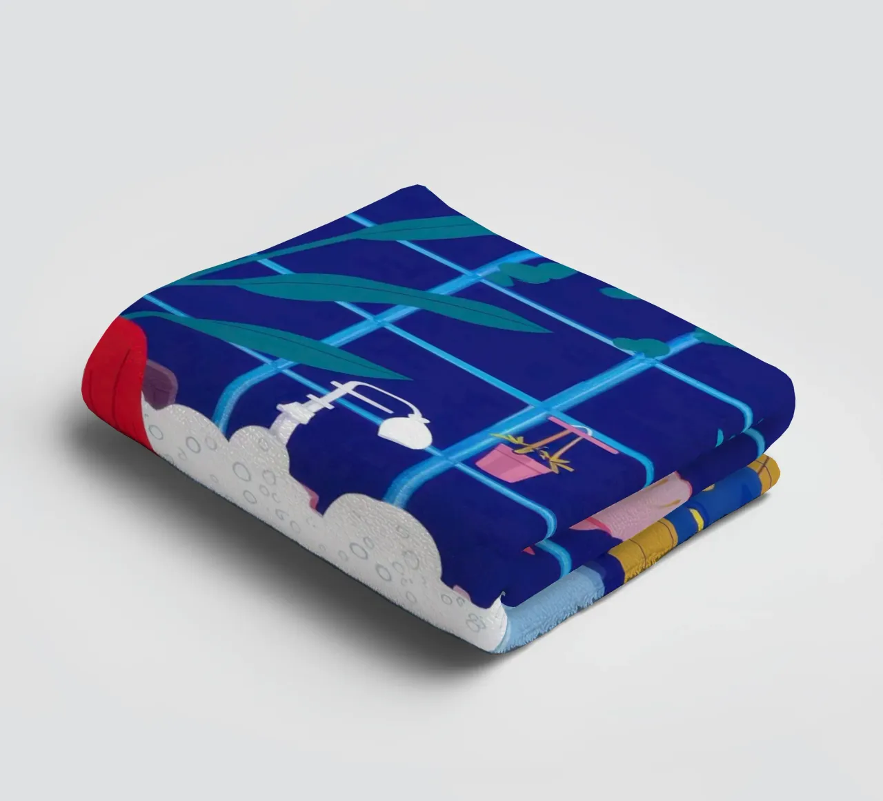 Santuario in piastrelle blu asciugamano da bagno da Ink Pulse