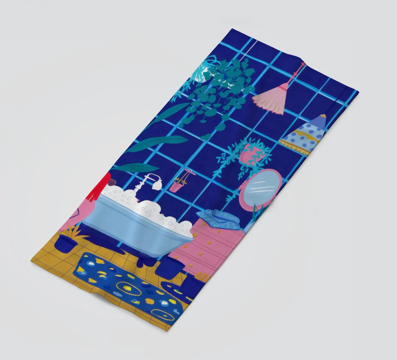 Santuario in piastrelle blu telo mare da Ink Pulse