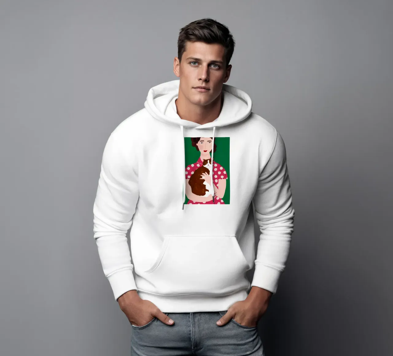 Abbraccio per animali a pois felpa con cappuccio da Giant Foxs