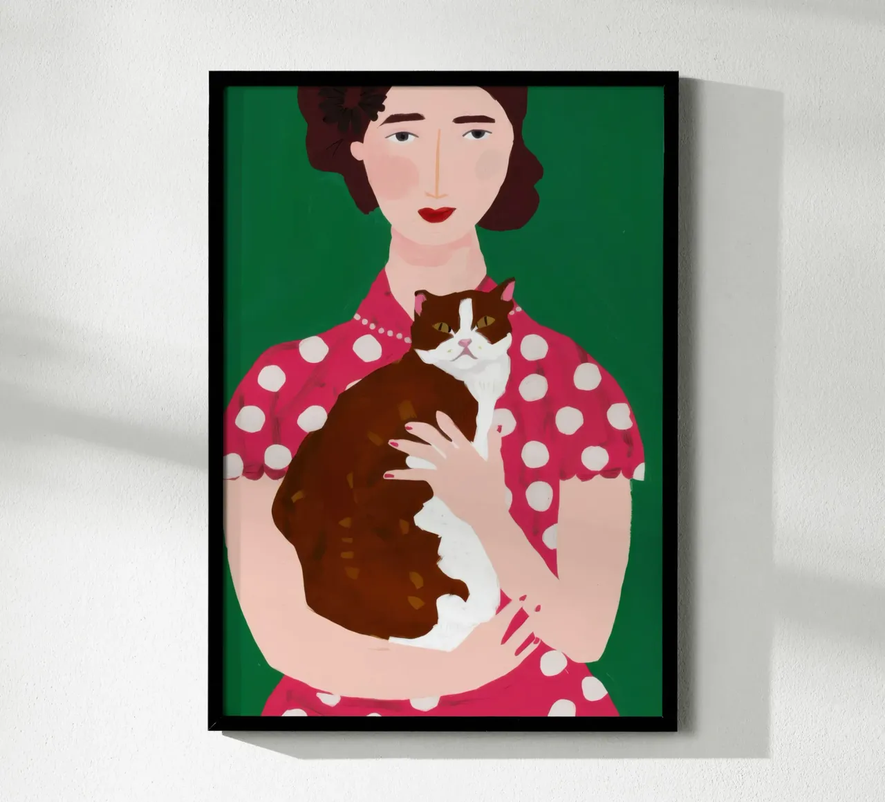 Abbraccio per animali a pois poster con telaio in plastica da Giant Foxs