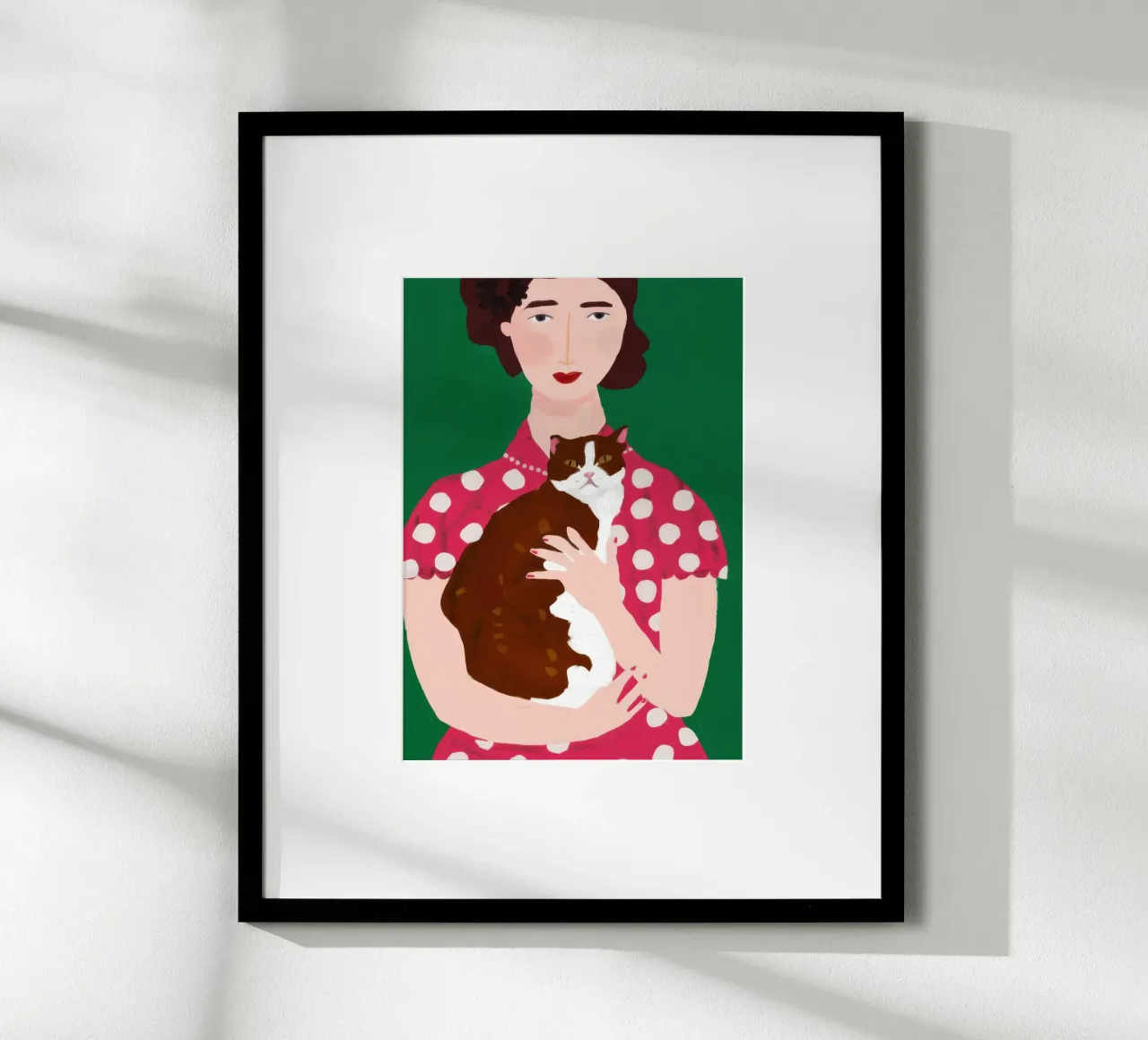 Abbraccio per animali a pois poster con telaio in plastica da Giant Foxs