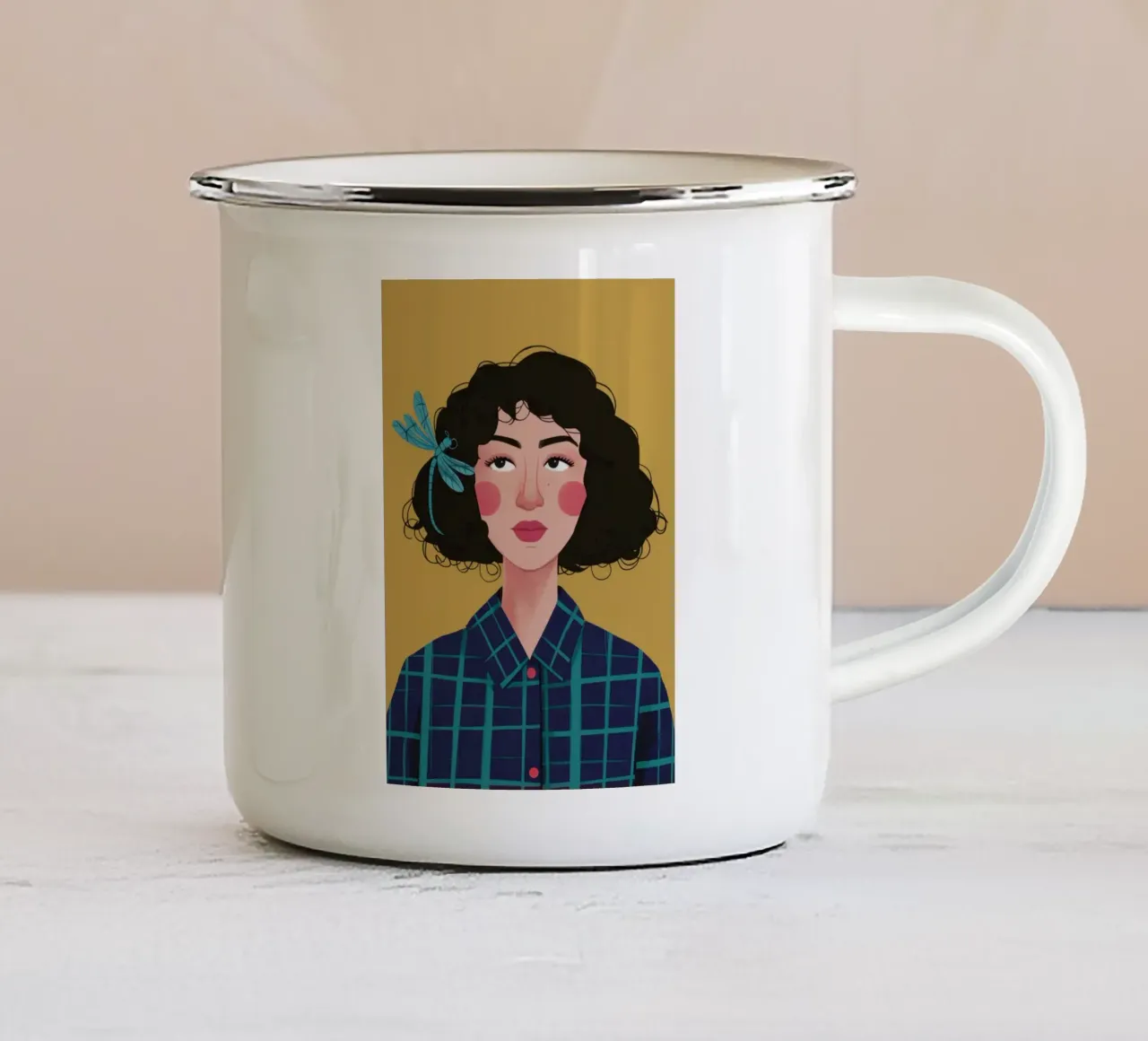 Plaid Sguardo calmo tazza in smalto da Rain Balance
