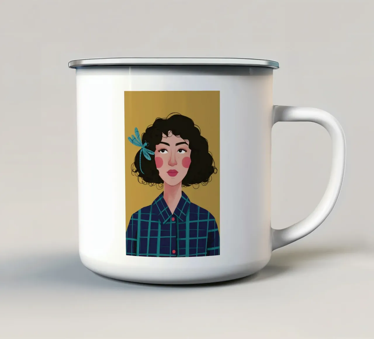 Plaid Sguardo calmo tazza in smalto da Rain Balance