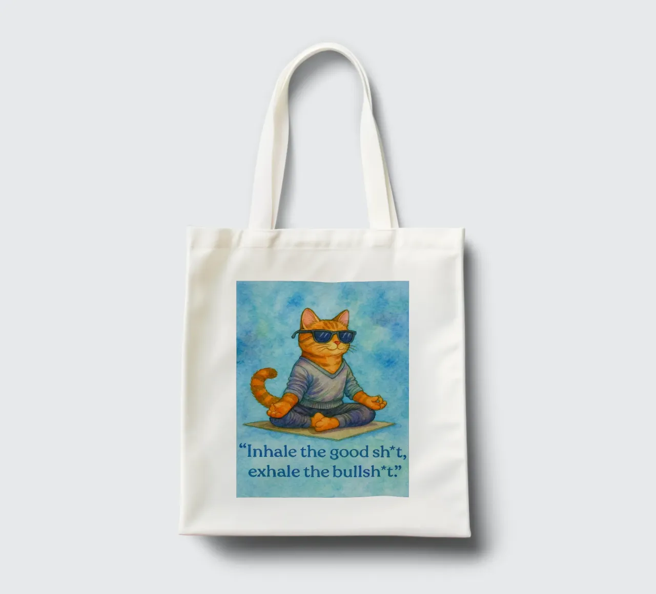 gatto buffo che inspira ed espira borsa in juta da Mirage