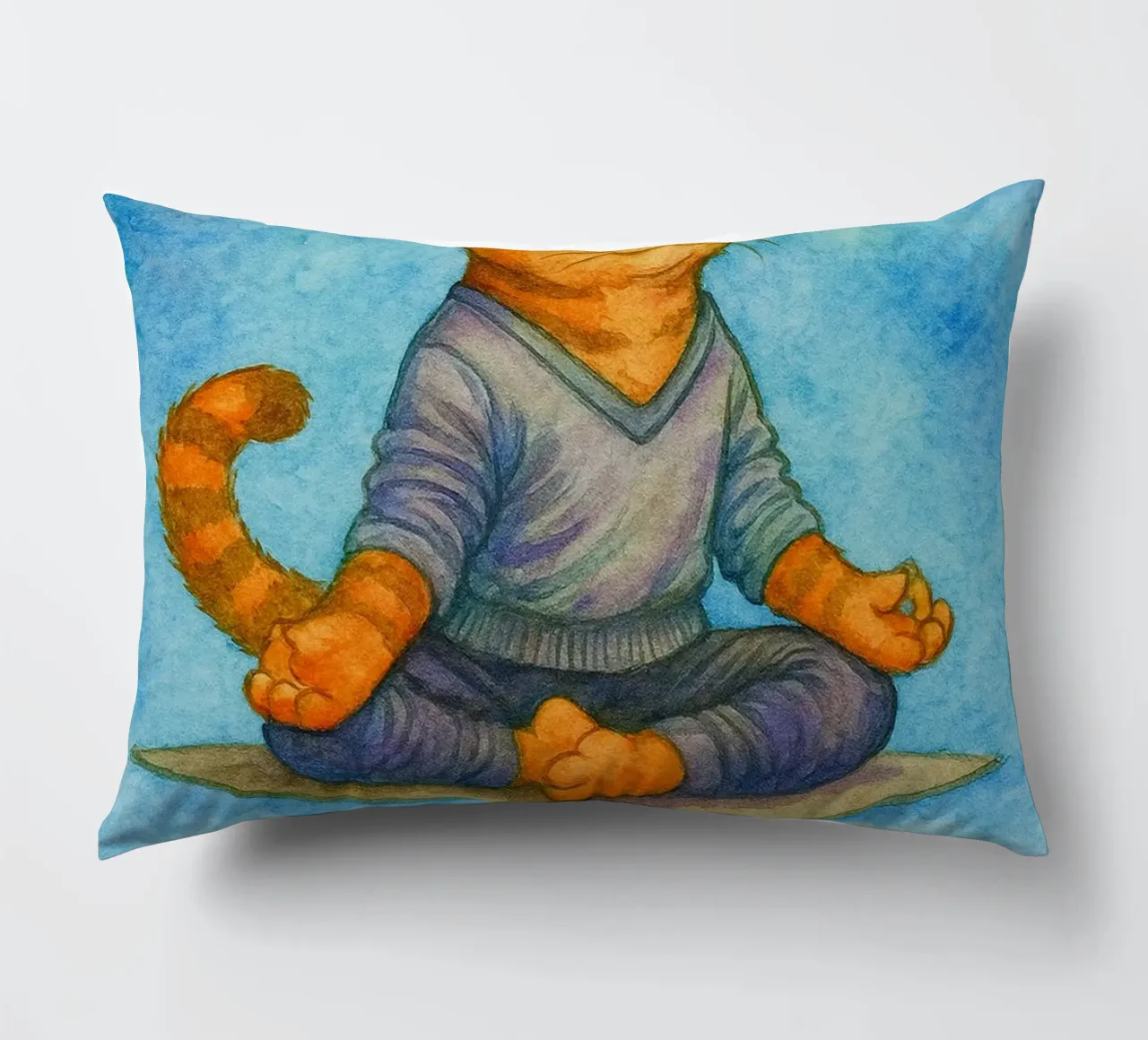 gatto buffo che inspira ed espira cuscino da Mirage