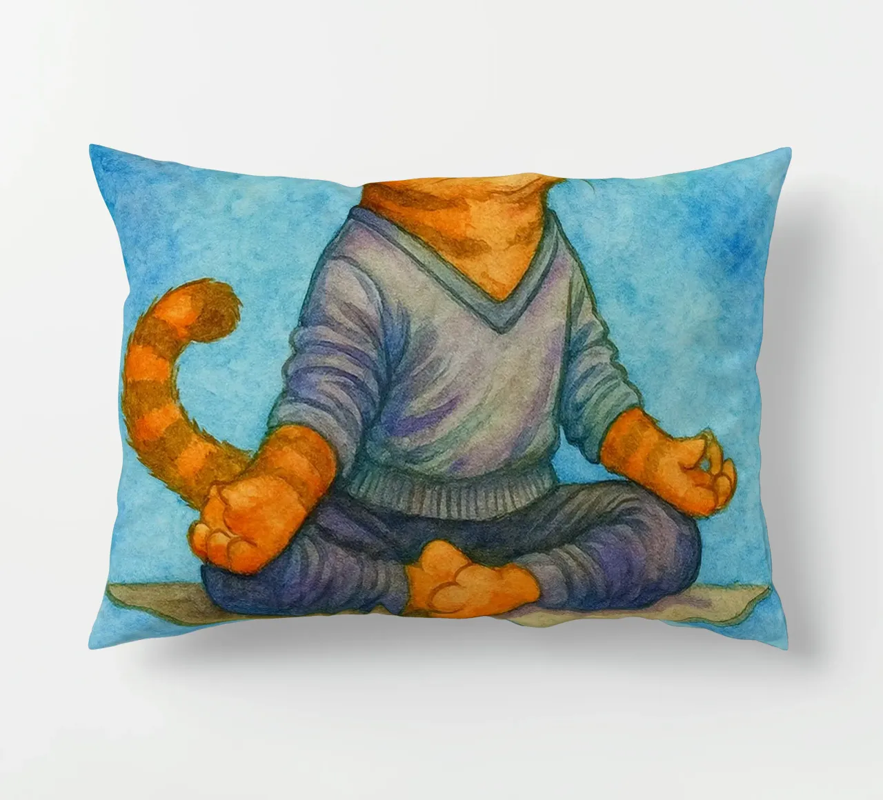 gatto buffo che inspira ed espira cuscino da Mirage