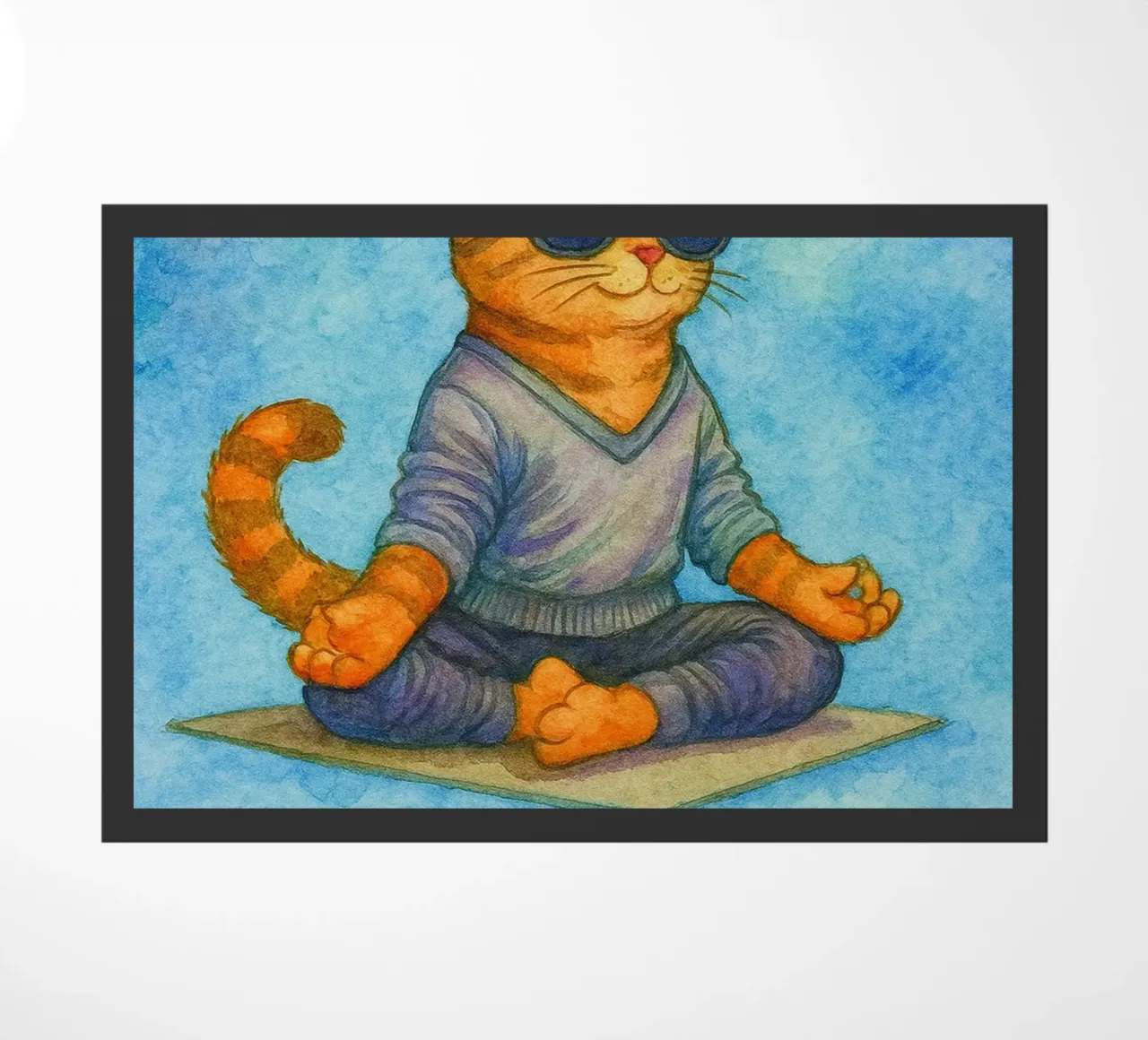 funny cat inhale exhale doormat by Mirage