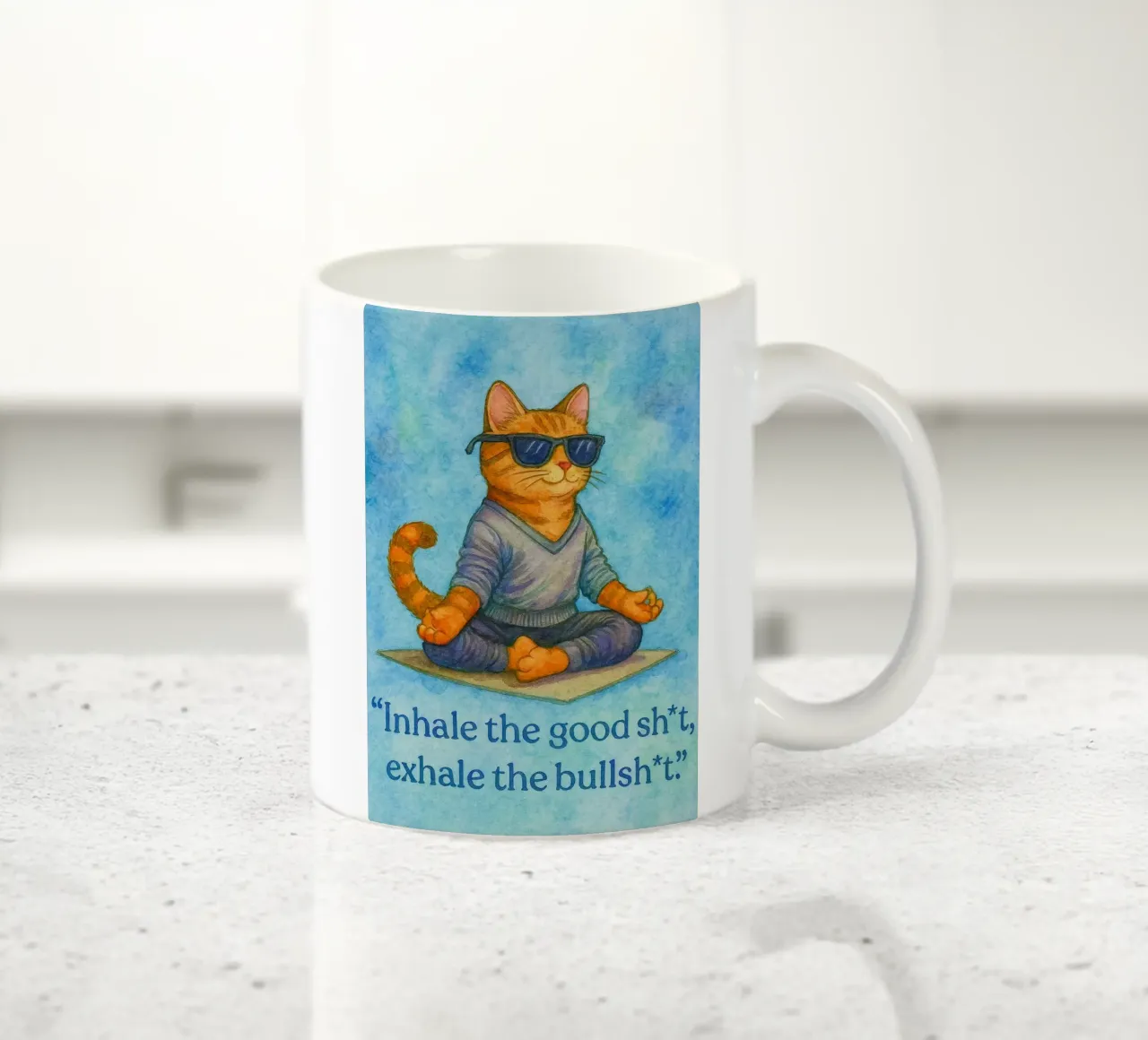 gatto buffo che inspira ed espira tazza in ceramica da Mirage