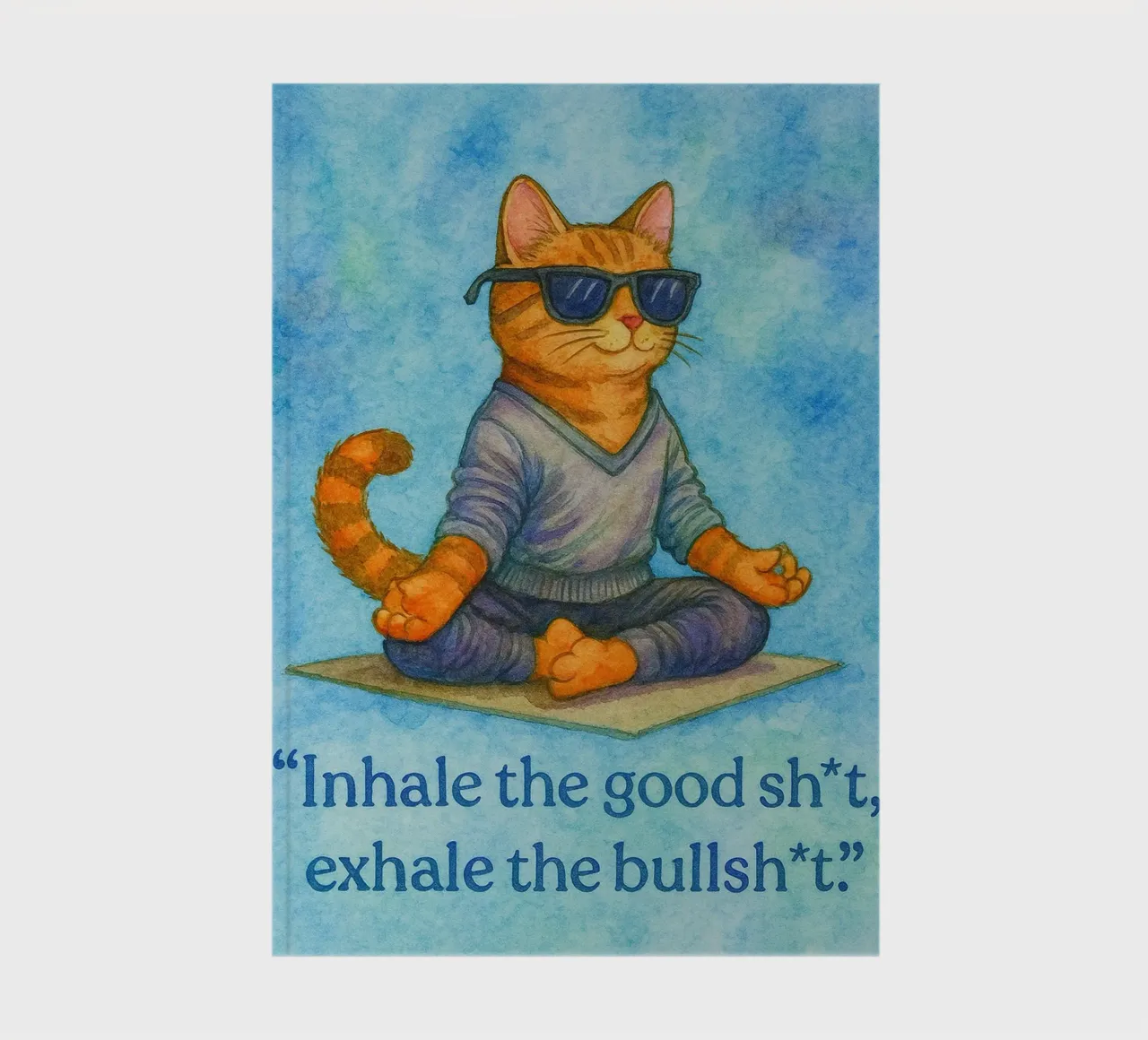funny cat inhale exhale notebook by Mirage