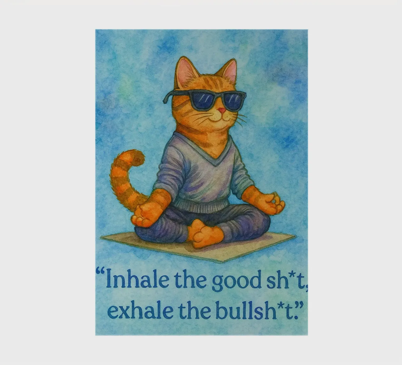 funny cat inhale exhale notebook by Mirage