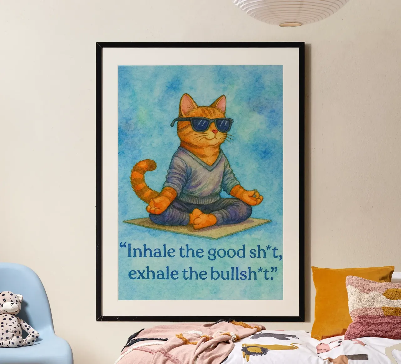 funny cat inhale exhale hahnemühle by Mirage