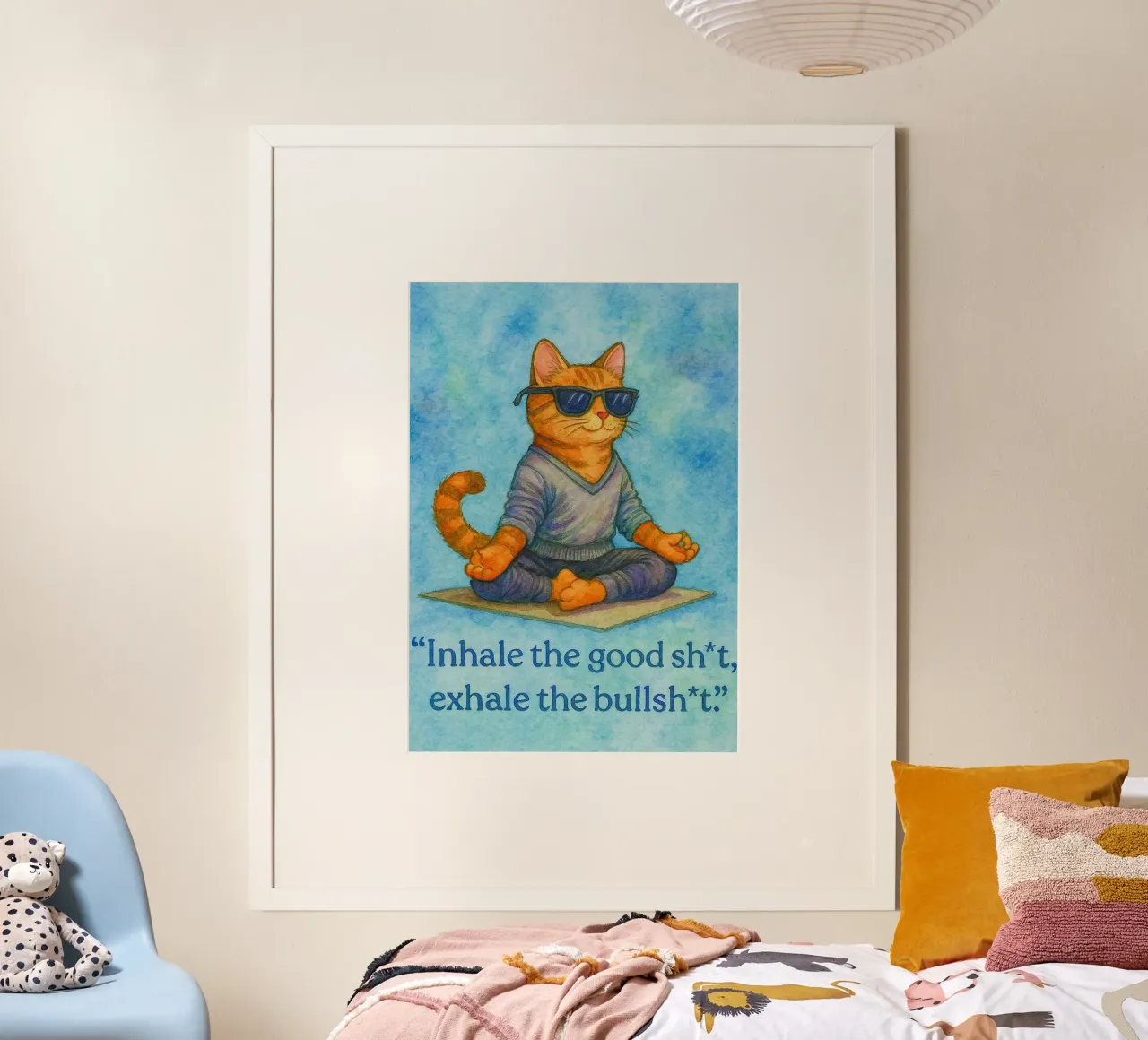 funny cat inhale exhale hahnemühle by Mirage