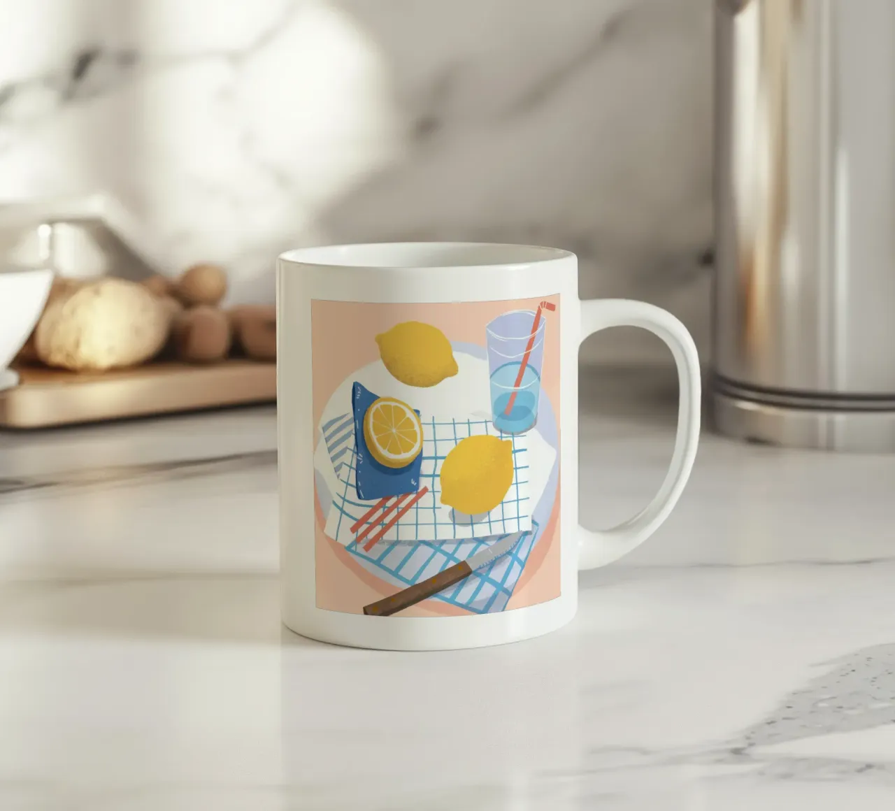 Rituale dell'acqua e limone tazza in ceramica da Ink Pulse