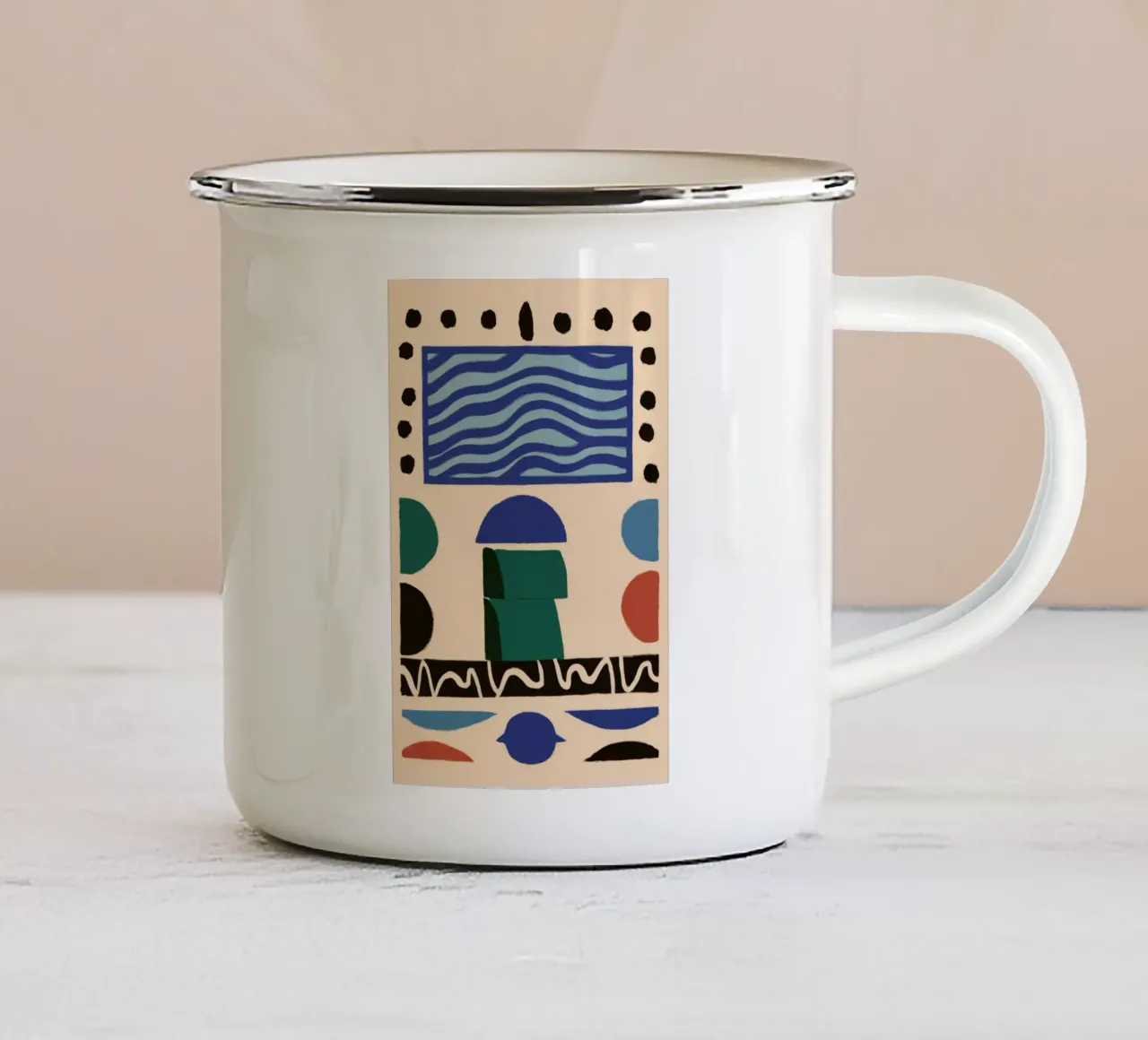 Bauhaus Bold Window enamel mug by Dream Gesso