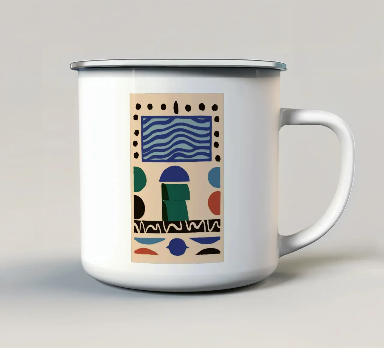 Bauhaus Bold Window enamel mug by Dream Gesso