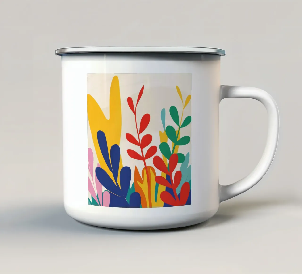 Un medley di foglie tazza in smalto da Ink Pulse