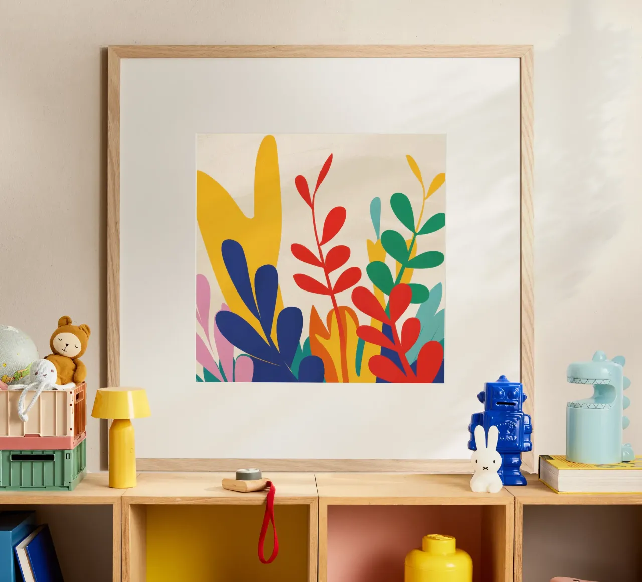 Un medley di foglie poster con telaio in plastica da Ink Pulse
