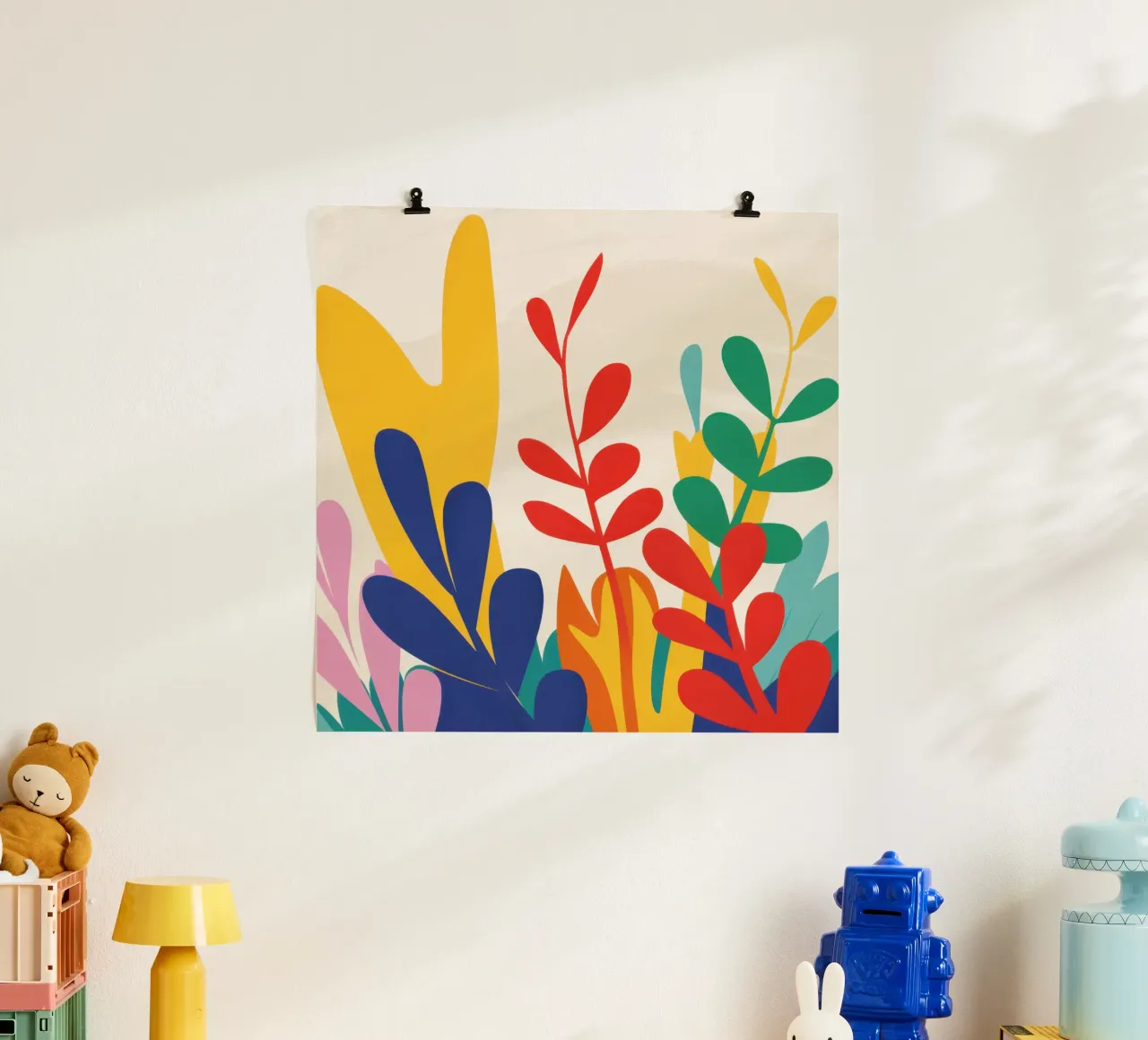 Un medley di foglie poster con telaio in plastica da Ink Pulse