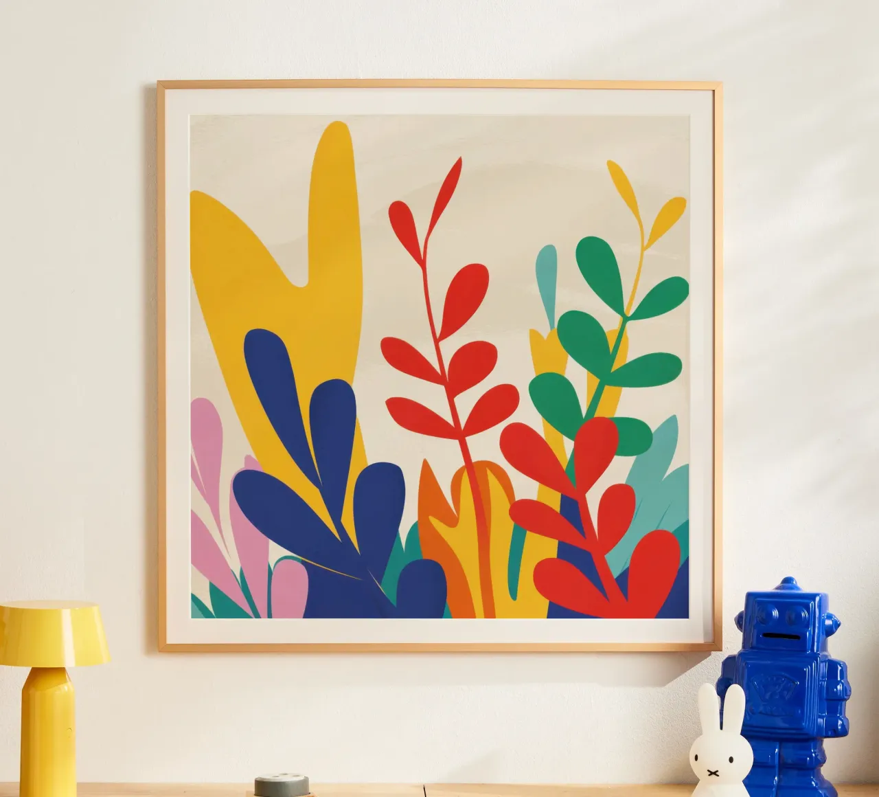 Un medley di foglie poster con telaio in plastica da Ink Pulse