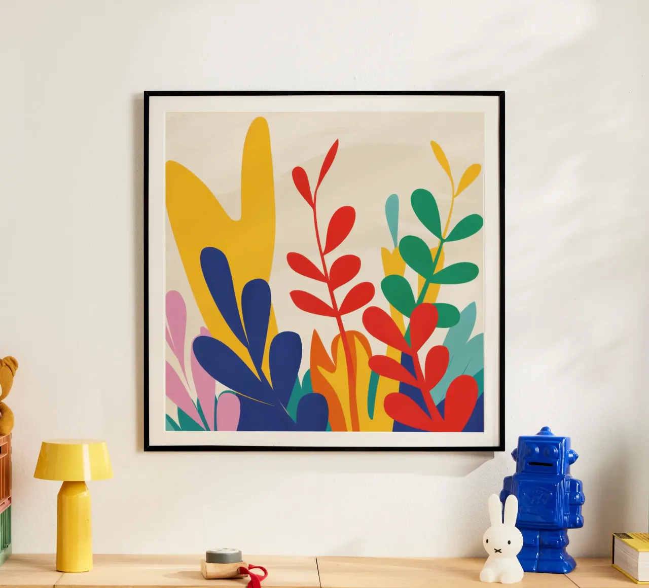 Un medley di foglie poster con telaio in plastica da Ink Pulse