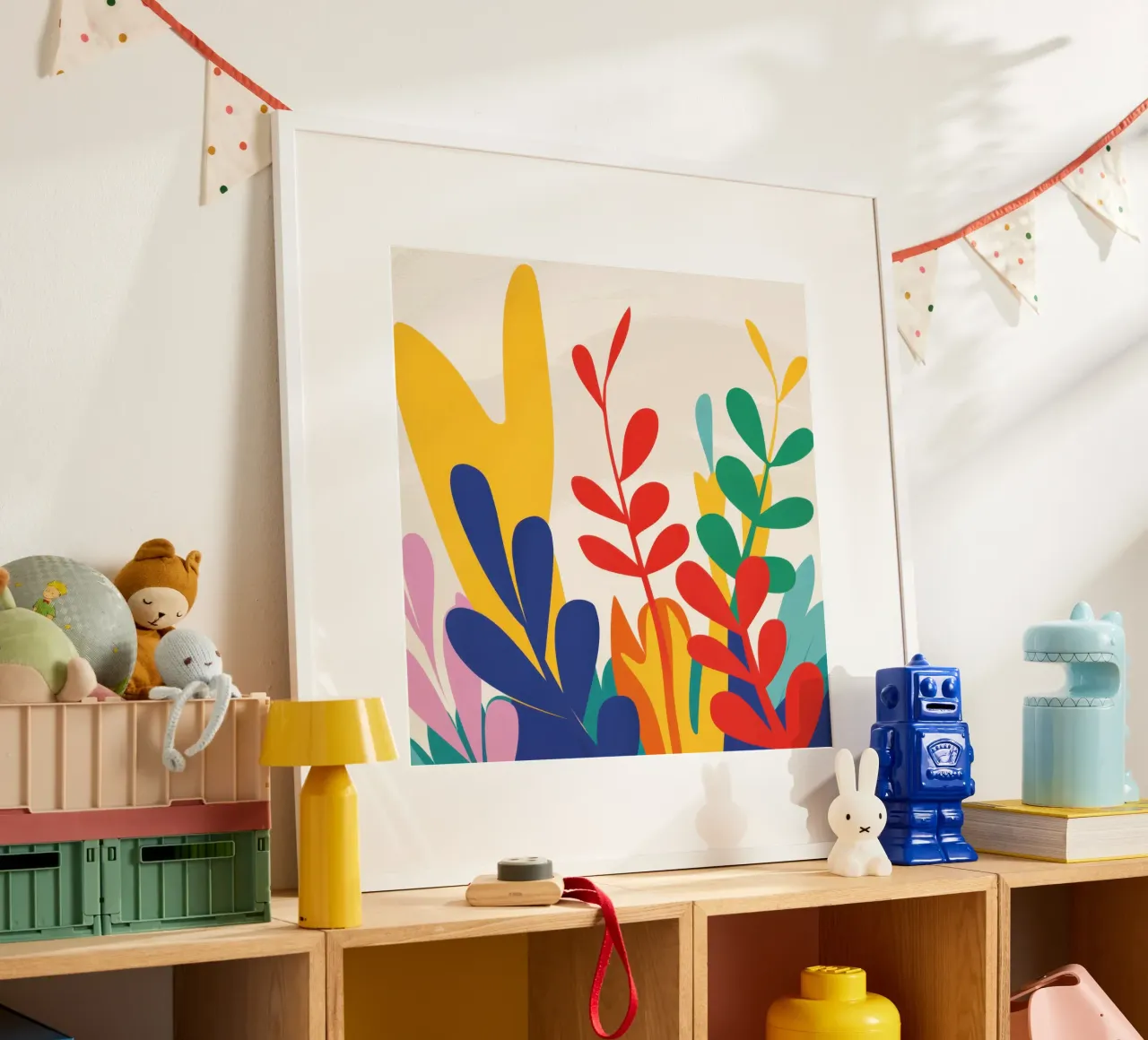 Un medley di foglie poster con telaio in plastica da Ink Pulse
