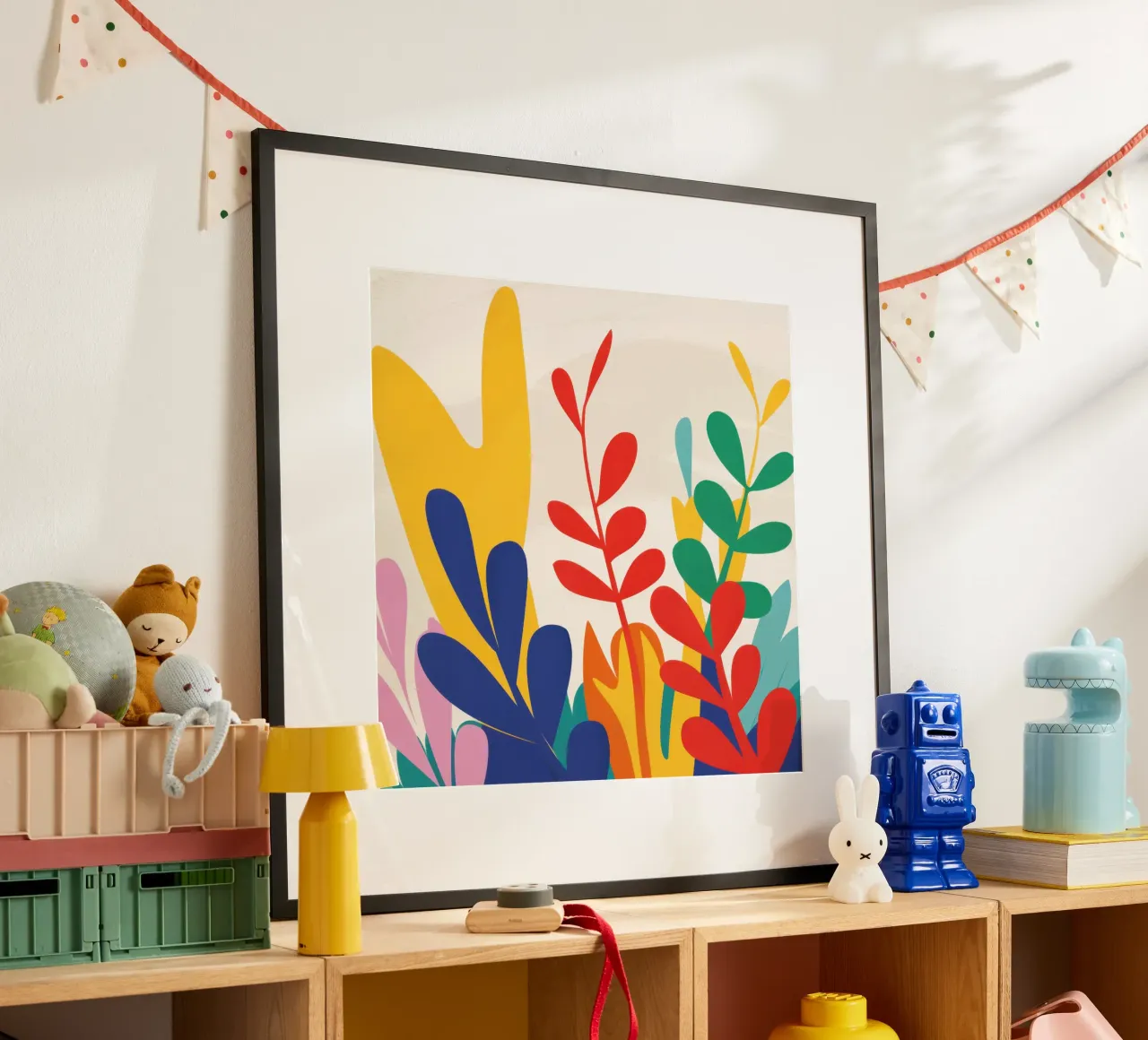 Un medley di foglie poster con telaio in plastica da Ink Pulse