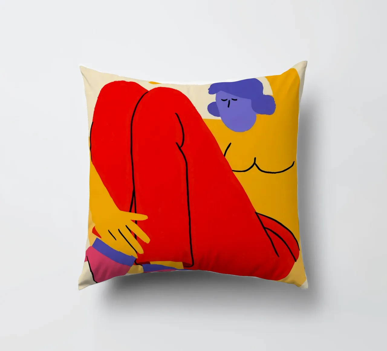 Abstract Body Electric decorative cushion by Mythy Brush