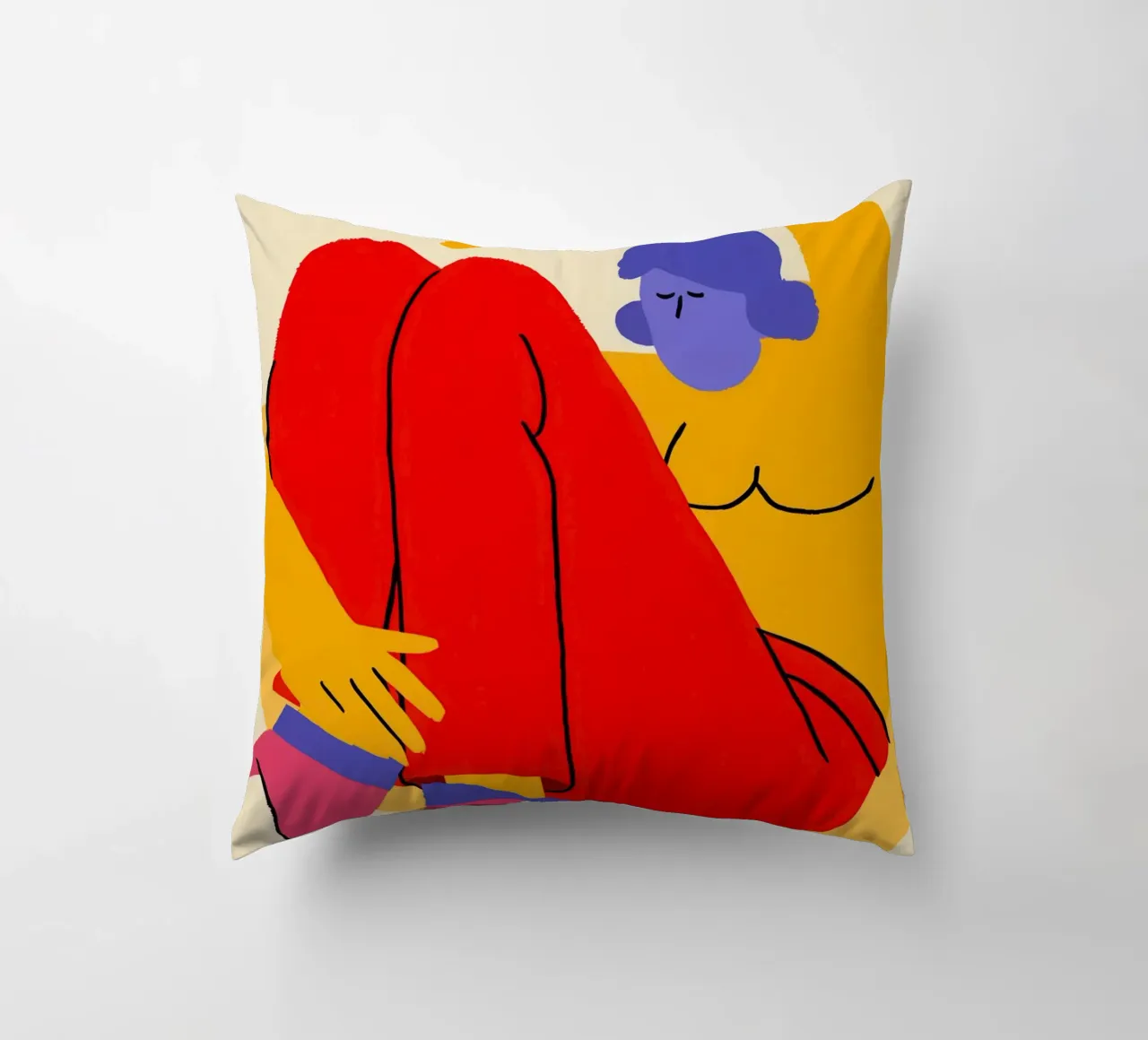 Abstract Body Electric decorative cushion by Mythy Brush
