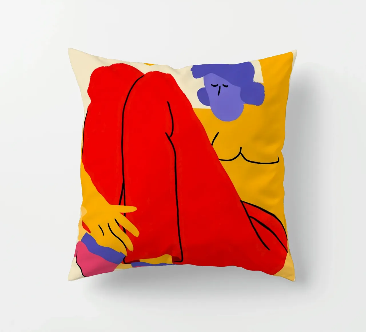 Abstract Body Electric decorative cushion by Mythy Brush