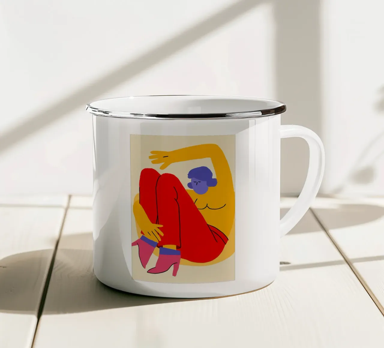 Abstract Lichaam Elektrisch emaille mok van Mythy Brush