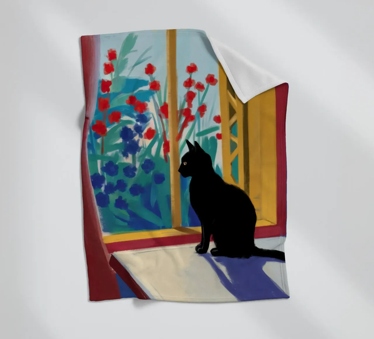 Crimson Window Watcher Fleecedecke von Dream Gesso