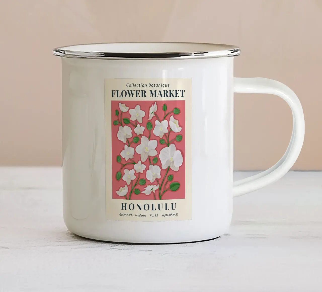 Mercato dei fiori di Alicante tazza in smalto da TekleDawit