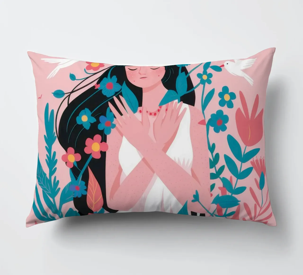 Avvolto nei fiori cuscino da Ink Pulse