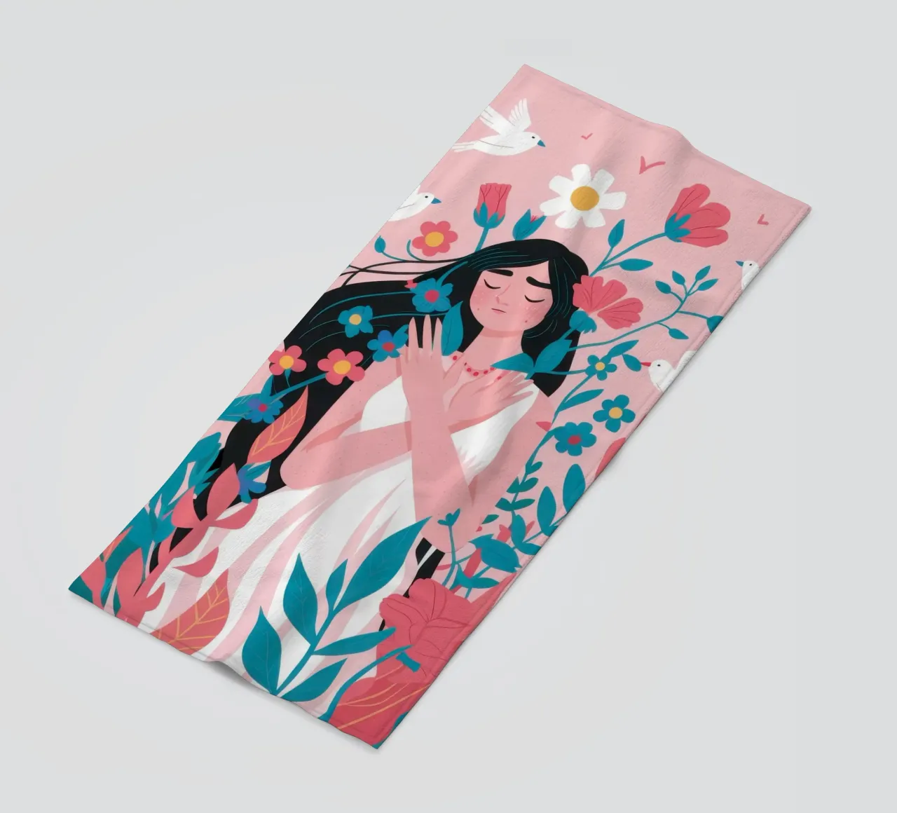 Avvolto nei fiori telo mare da Ink Pulse