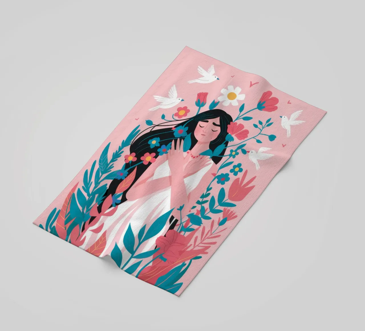 Avvolto nei fiori telo mare da Ink Pulse