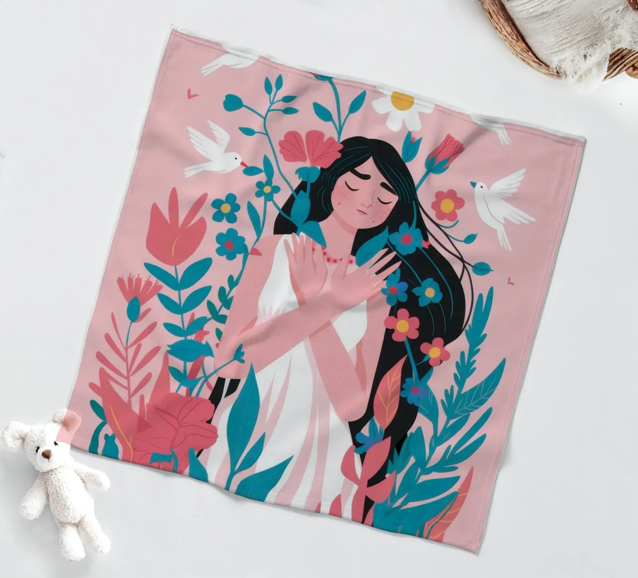 Avvolto nei fiori coperta in pile da Ink Pulse