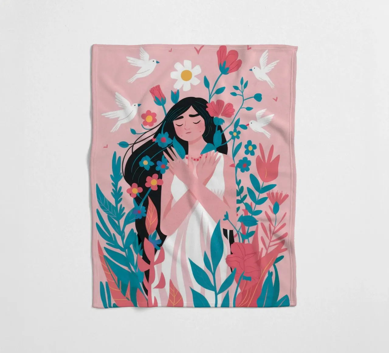 Avvolto nei fiori coperta in pile da Ink Pulse