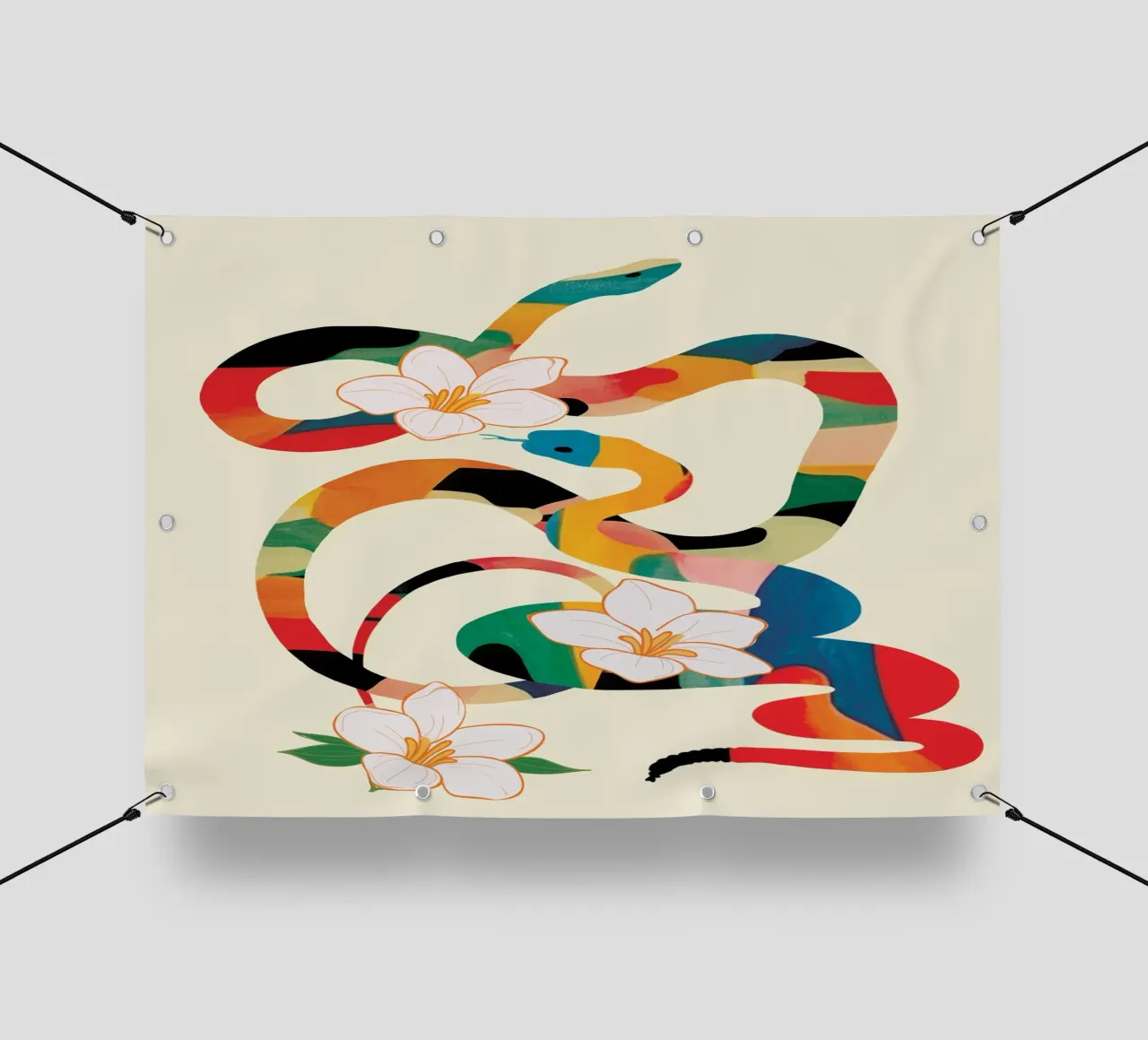 Abstract Snakes in the Flowers telo in pvc da cityart