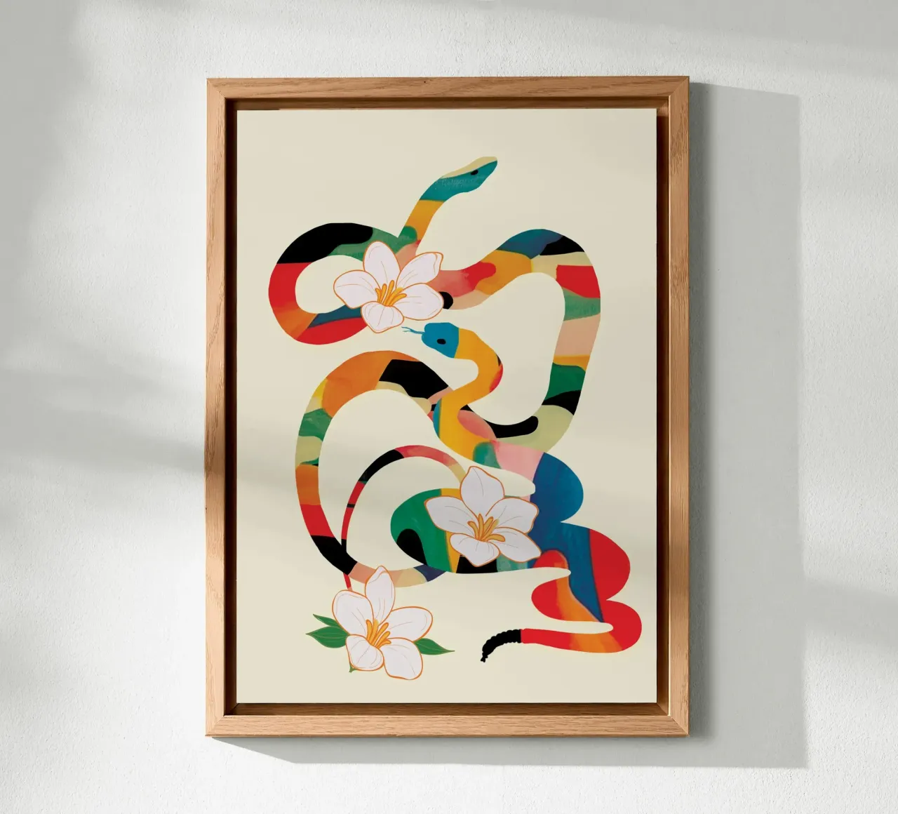 Abstract Snakes in the Flowers alluminio dibond da cityart