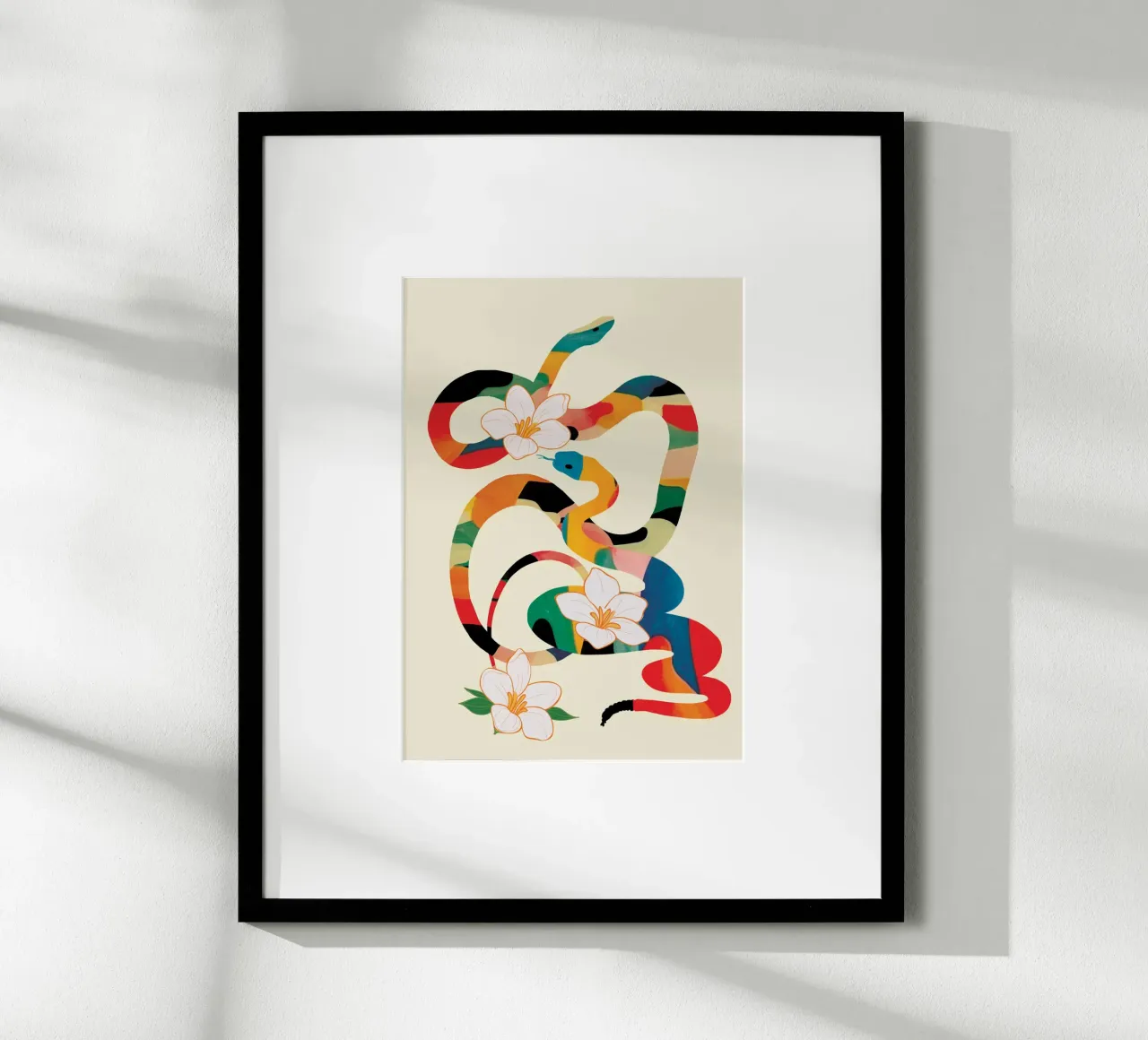 Abstract Snakes in the Flowers carta hahnemühle da cityart