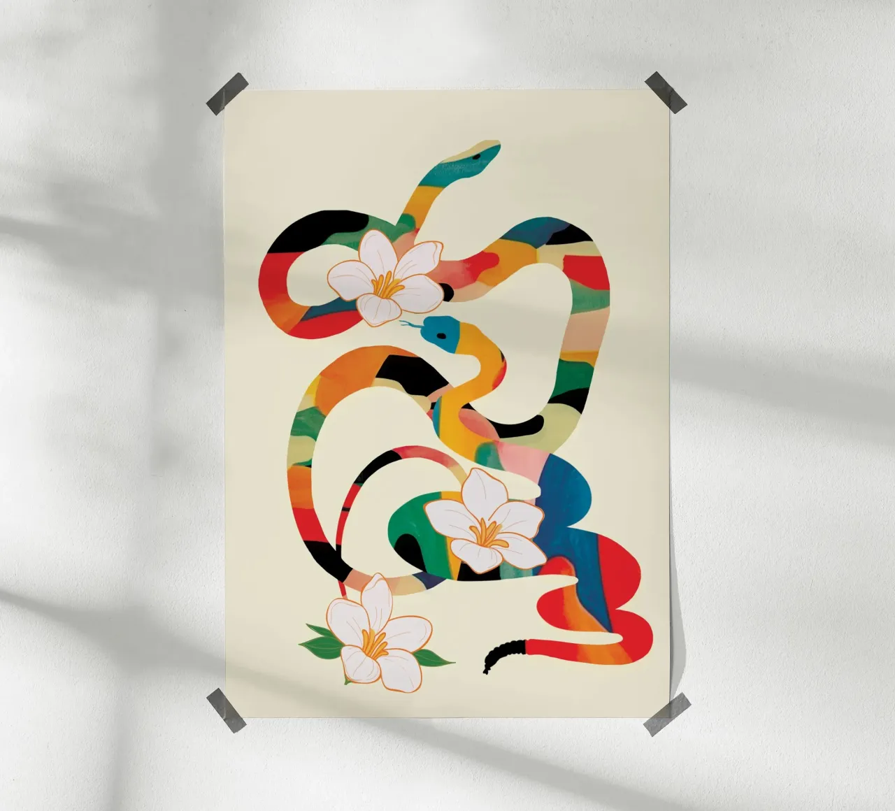 Abstract Snakes in the Flowers poster da cityart