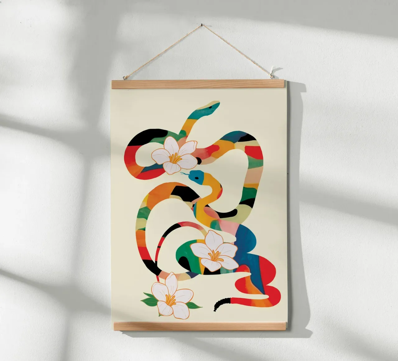 Abstract Snakes in the Flowers carta hahnemühle da cityart