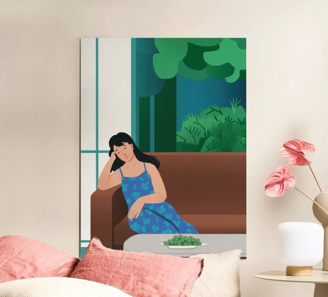 Pensive on the Couch poster by Ink Pulse