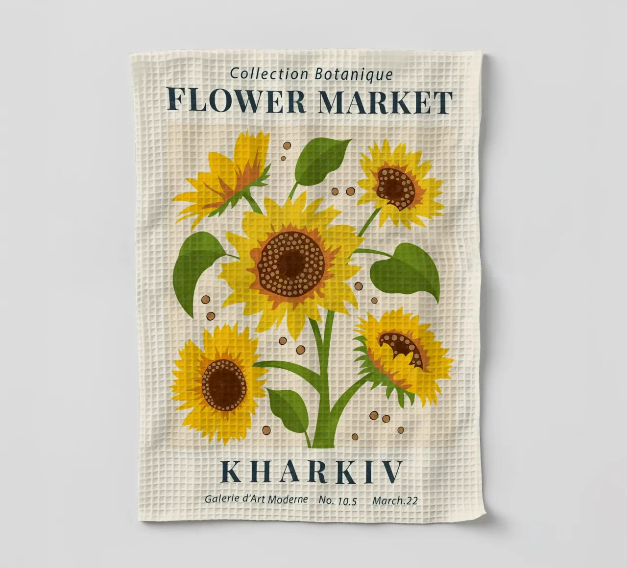 Mercato dei fiori di Charkiv Girasole canovaccio da cucina da TekleDawit