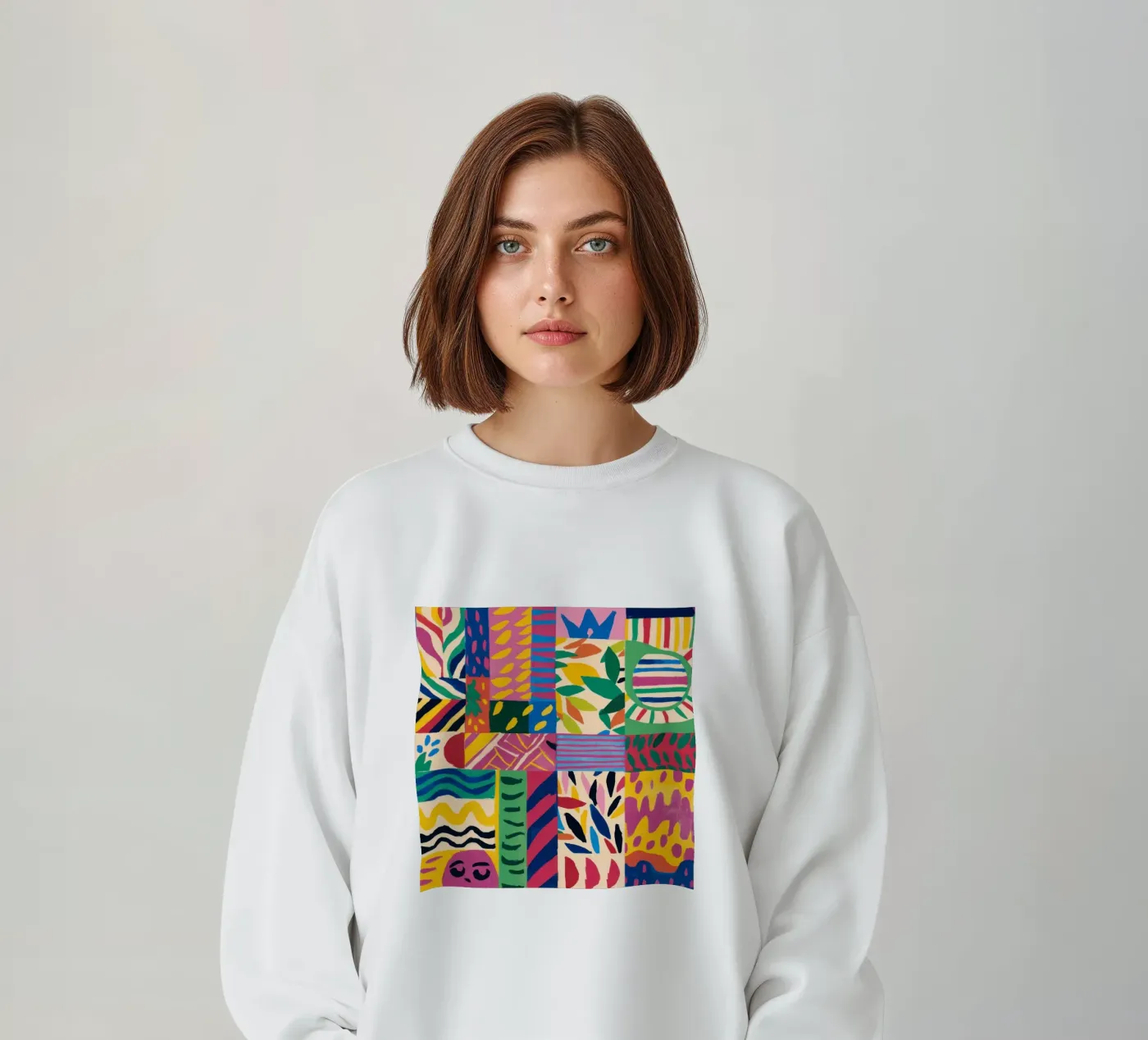 Joyful Pattern Patchwork sweat de Monuments Fire