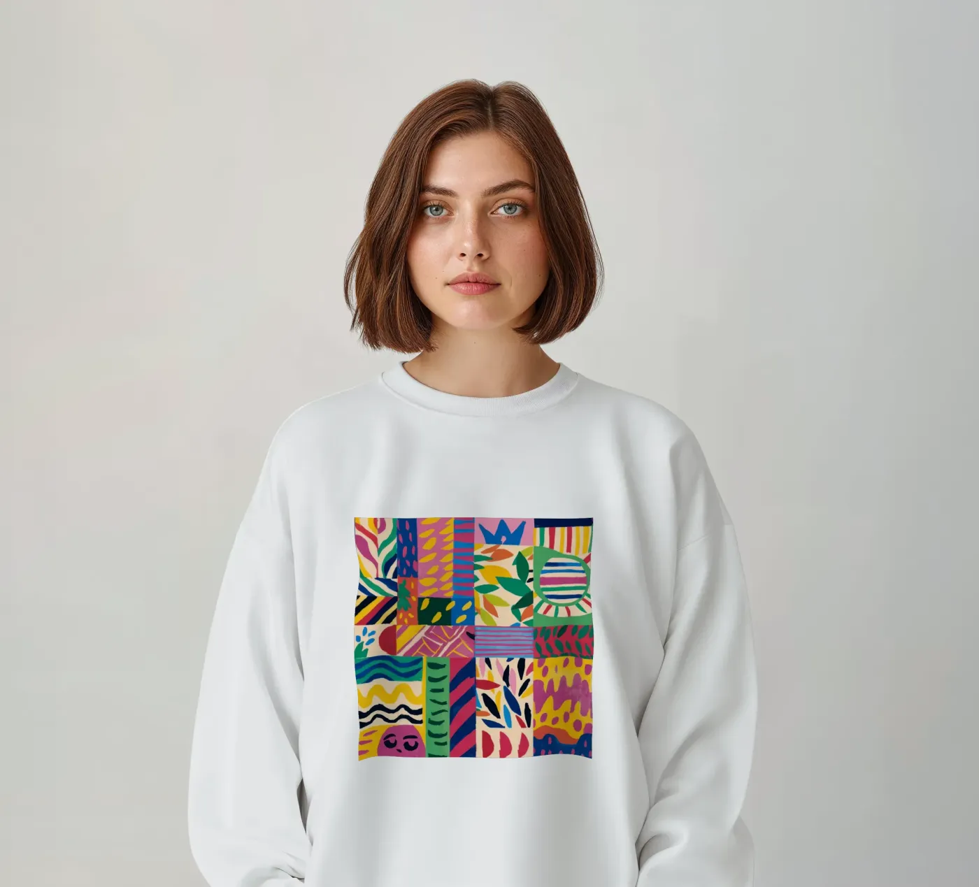 Joyful Pattern Patchwork Sweatshirt von Monuments Fire