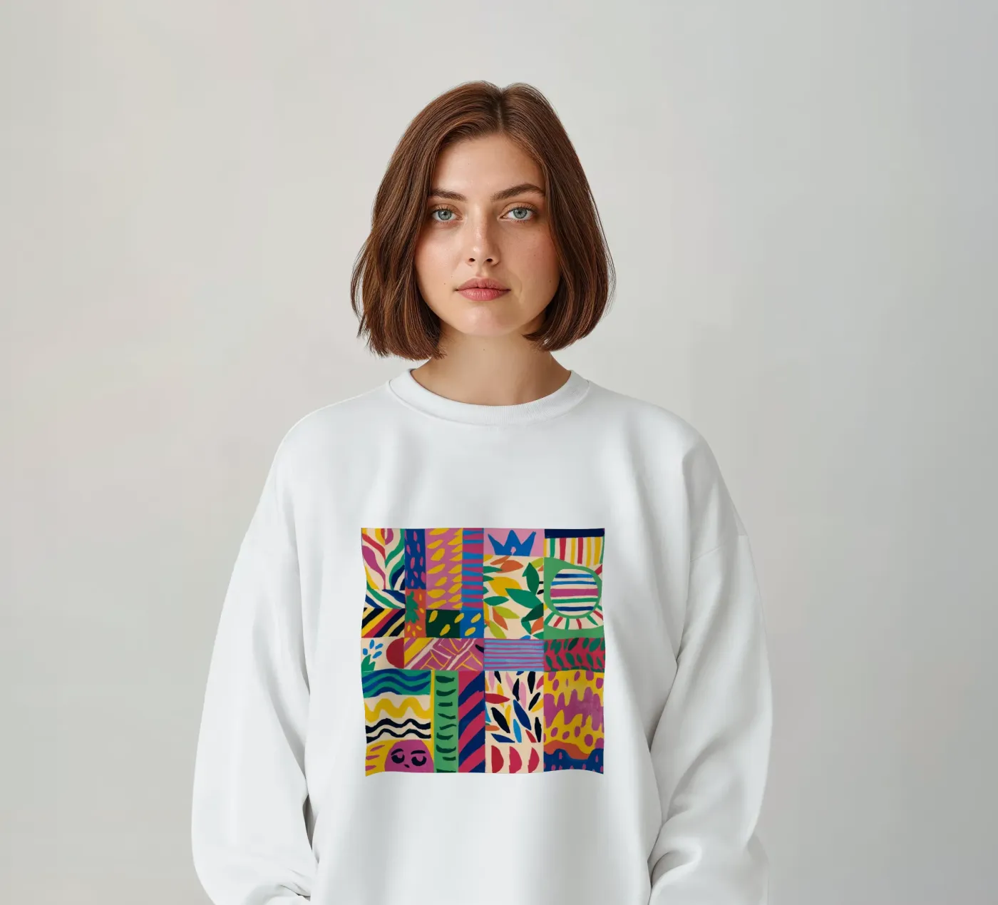 Joyful Pattern Patchwork Sweatshirt von Monuments Fire